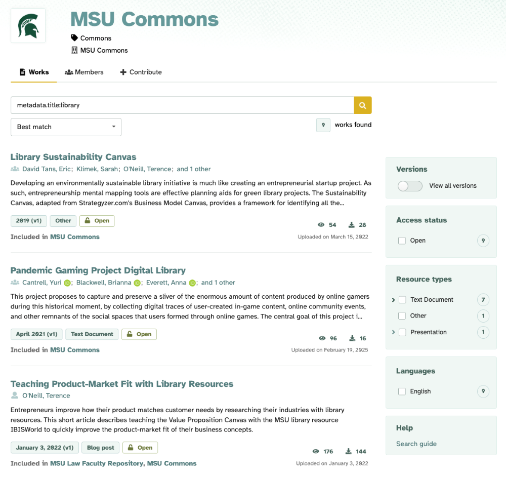 screenshot showing search for
