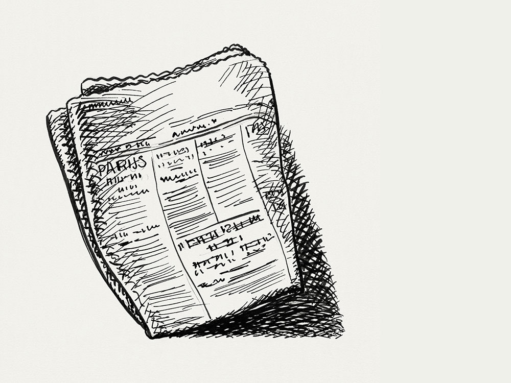 A drawing of a newspaper 