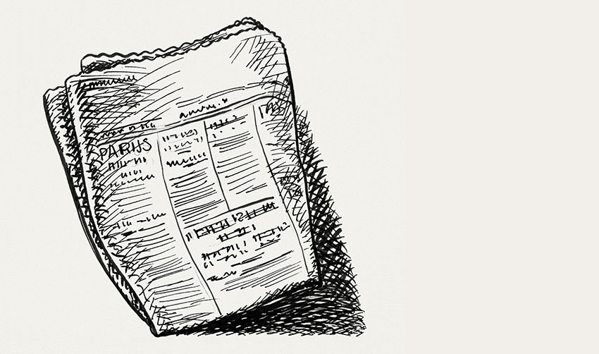 A drawing of a newspaper 