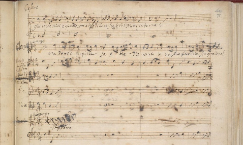 Part of a page from a handwritten musical score titled 