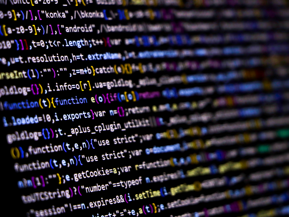 A photograph of computer code 